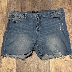 Judy Blue Women's Frayed Hem Jean Shorts - Blue